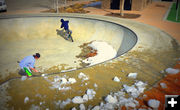 Shoveling out the snow. Photo by Terry Allen.