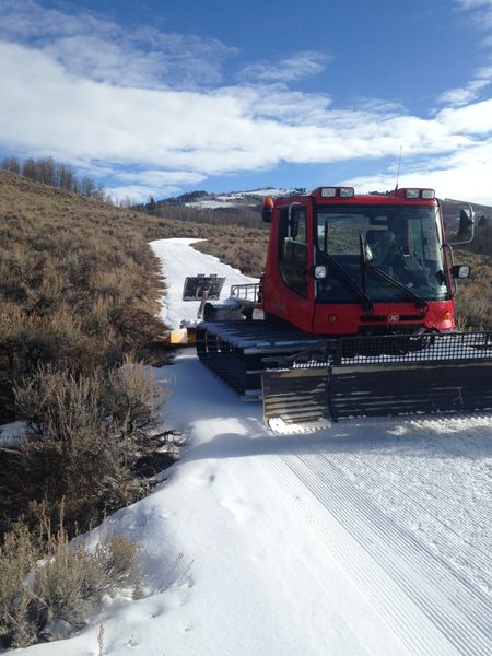 Grooming the ski trail. Photo by Mike Looney.