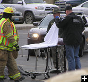 Preparing gurney. Photo by Bob Rule, KPIN 101.1FM Radio.