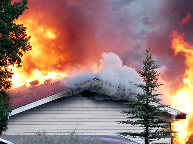 Coming through the roof. Photo by Dawn Ballou, Pinedale Online.