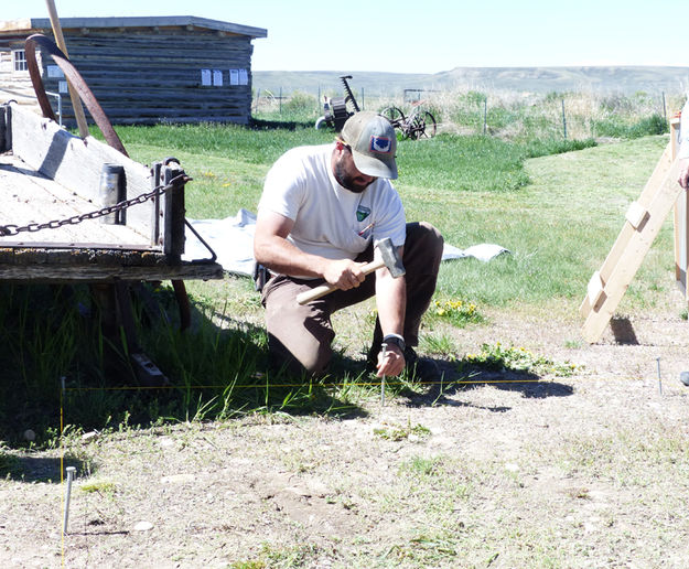 Staking. Photo by Dawn Ballou, Pinedale Online.