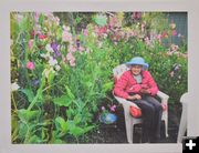 Sally in Her Garden. Photo by Terry Allen.