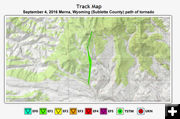 Merna Tornado track map. Photo by National Weather Service - Riverton, Wyoming office.