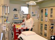 Dr. Albritton in the Clinic ER. Photo by Terry Allen.