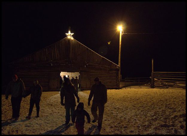 Visitors Leaving the Stable. Photo by Terry Allen.