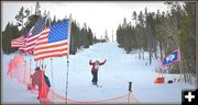 Enthusiastic Slalom Finish. Photo by Terry Allen.