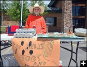 Eli Knows Eggs and Chickens and People. Photo by Terry Allen.