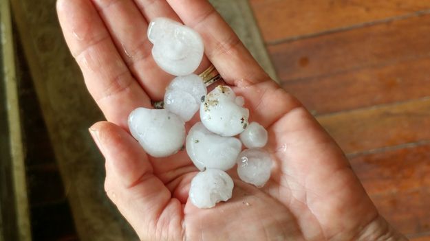 Hail near Fremont Lake. Photo by Lisa Carlson.