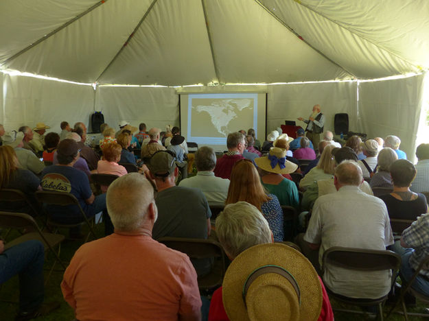 Keelboat Petroglyphs talk. Photo by Dawn Ballou, Pinedale Online.