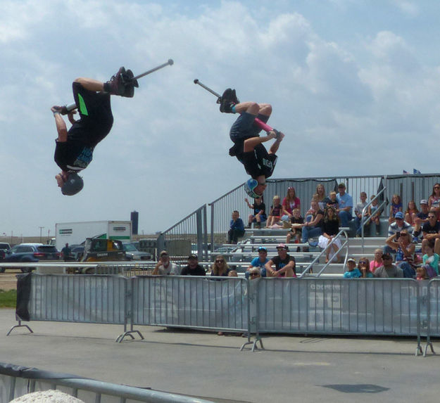 X-POGO stunts. Photo by Dawn Ballou, Pinedale Online.