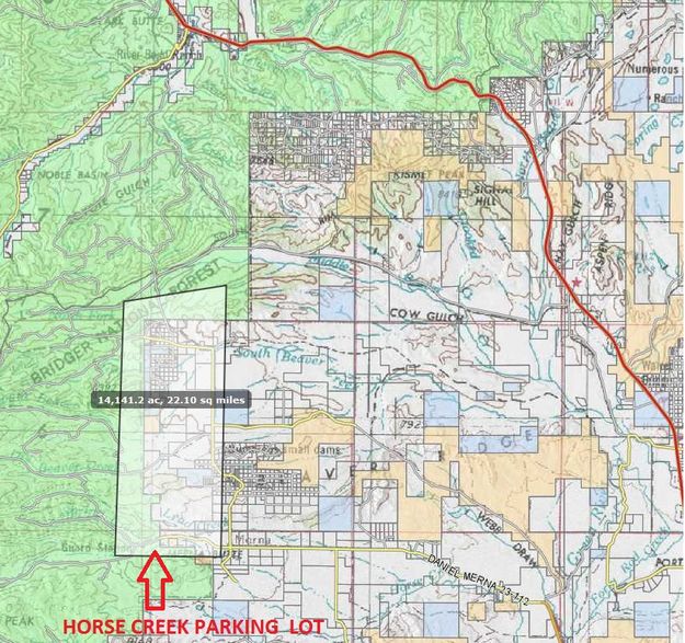 Jim Bridger Evacuation Zone. Photo by Sublette County Sheriff Office.