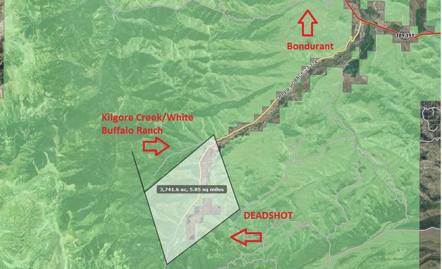 Upper Hoback Evacuation Zone. Photo by Sublette County Sheriff Office.