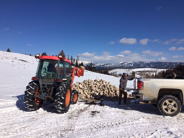 Erosion control work. Photo by Pinedale Lions Club.