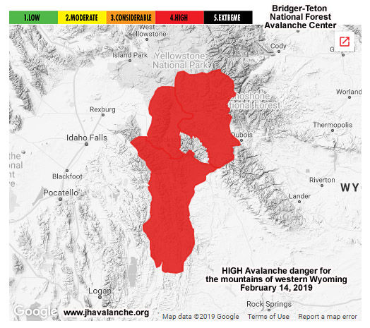 High Avalanche Danger. Photo by Bridger-Teton National Forest Avalanche Center.