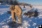 Scooping Ice. Photo by The Overland Diaries.