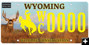 WY Conservation plate. Photo by Wyoming Department of Transportation.