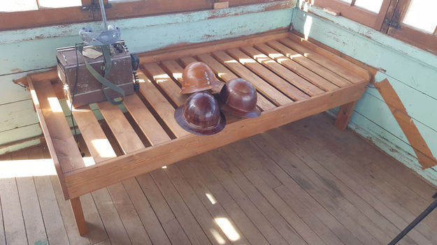 Bed and artifacts. Photo by Clint Gilchrist, Sublette County Historic Preservation Board.