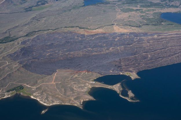 Burned to the lake. Photo by Rita Donham, Wyoming Aero Photo.