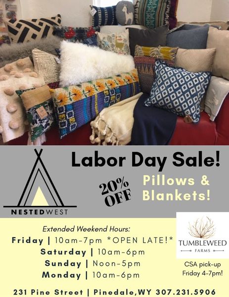 Nested West 2019 Labor Day Sale. Photo by Nested West.