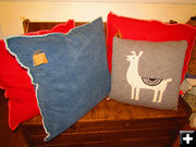 Llama Pillow. Photo by Dawn Ballou, Pinedale Online.