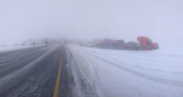 Crash on I80 March 20, 2020. Photo by Wyoming Highway Patrol.