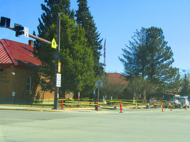 Sidewalk Repair. Photo by Dawn Ballou, Pinedale Online.