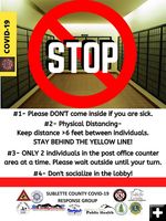 New Guidelines for Local Post Offices. Photo by Sublette COVID-19 Response Group.