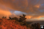 Rainbow sunset. Photo by Fred Pflughoft.