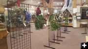 Wreaths on display. Photo by Pinedale Online.