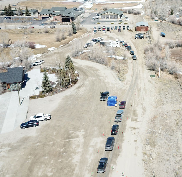 COVID-19 vaccine line. Photo by Hank Ruland.