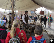 Blacksmithing. Photo by Dawn Ballou, Pinedale Online.