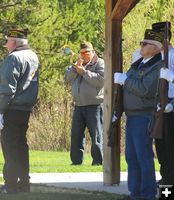 Playing Taps. Photo by Dawn Ballou, Pinedale Online.