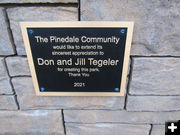 Plaque. Photo by Dawn Ballou, Pinedale Online.