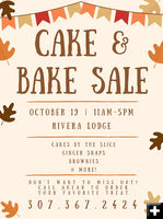 Cake & Bake Sale Oct. 19. Photo by Rivera Lodge.