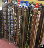 Leather Belts. Photo by Dawn Ballou, Pinedale Online.