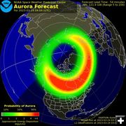 Aurora Forecast March 25. Photo by NOAA Space Weather Prediction Center.