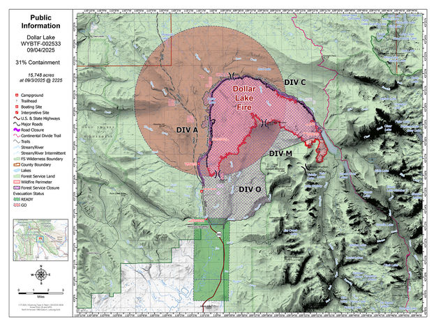 Dollar Lake Fire - Sept 4 2025. Photo by Bridger-Teton National Forest.