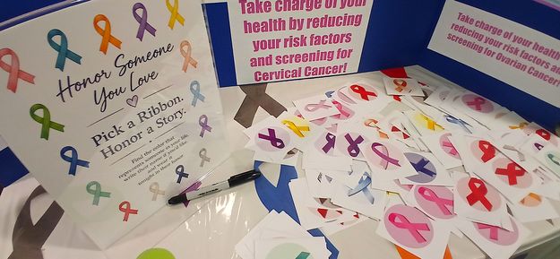 Colored cancer ribbons. Photo by .